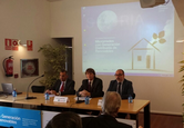 Sesión de inauguración con el representante de la Subdelegada del Gobierno en Soria, el Alcalde de Soria, y el Director del CEDER